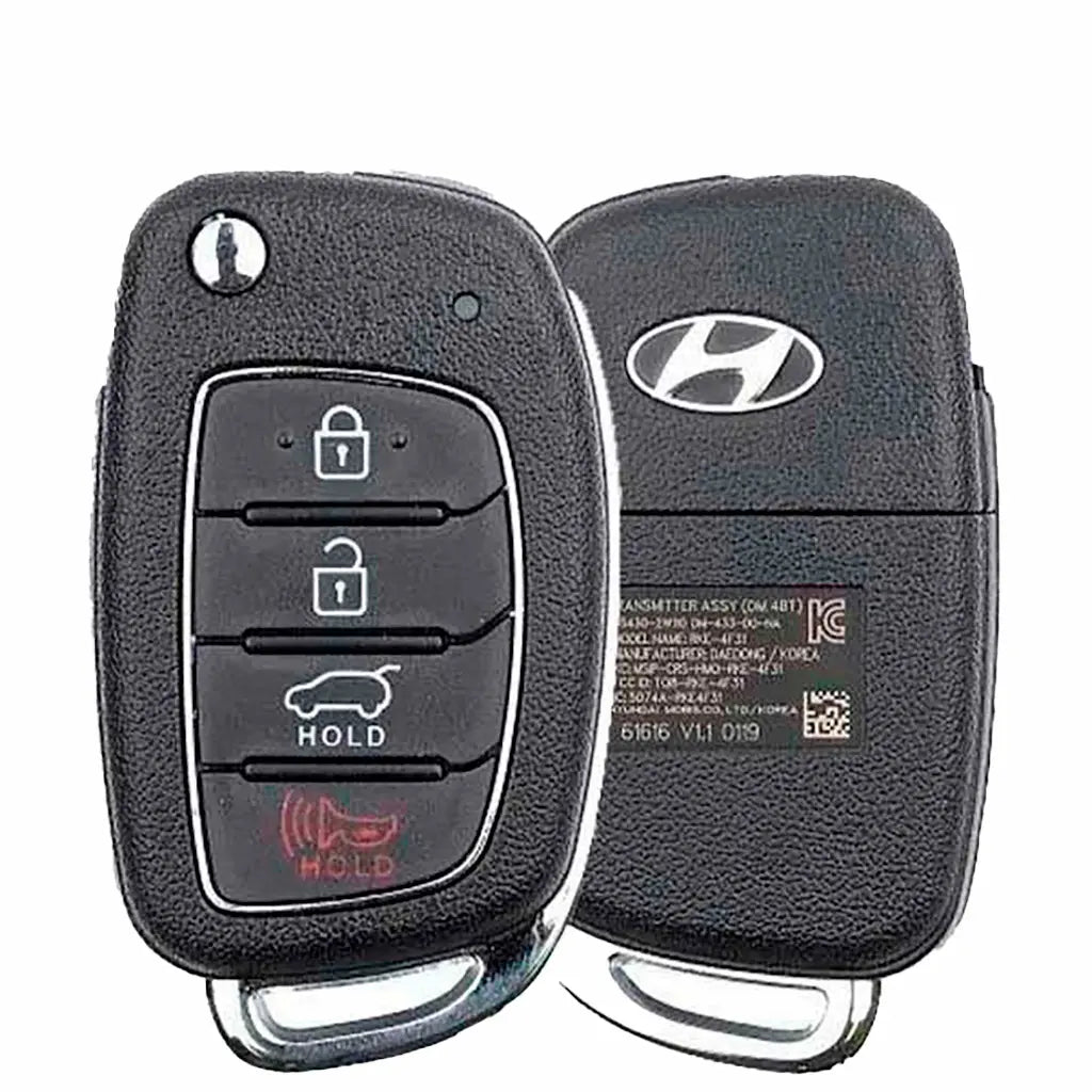 2015-2019 (OEM Refurb) Remote Flip Key for Hyundai Santa Fe | PN: 95430-2W110 / TQ8-RKE-4F31 2015-2019 (OEM Refurb) Remote Flip Key for Hyundai Santa Fe | PN: 95430-2W110 / TQ8-RKE-4F31